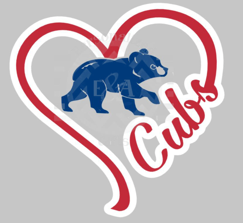 I Heart Cubs Decal